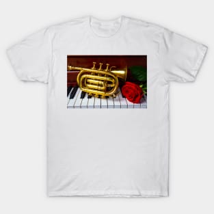 Pocket Trumpet And Red Rose T-Shirt